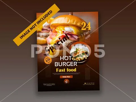 Fast Food Flyer Or Banner Design Template Plantilla PSD