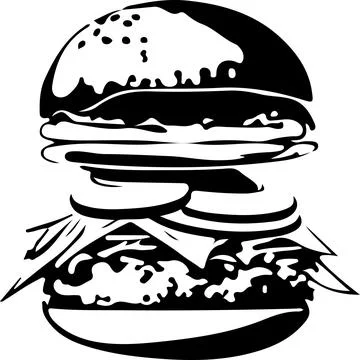 Fast Food Hamburger Vector Illustration for Vinyl Cutting Stock Illustration