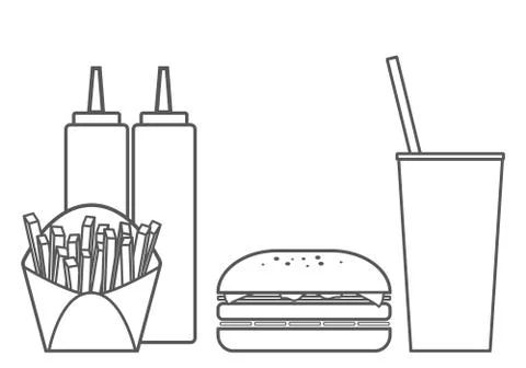 Fast Food Hamburger Vector Set Stock Illustration