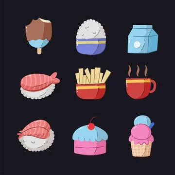 Fast food hand drawn vector illustration Stock Illustration