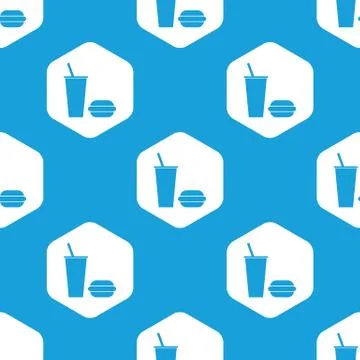 Fast food hexagon pattern Stock Illustration