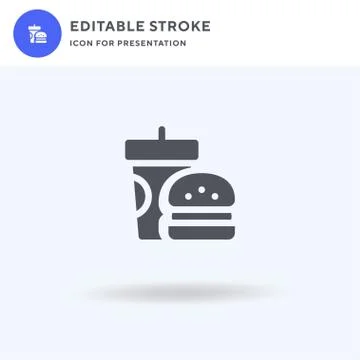 Fast Food icon vector, filled flat sign, solid pictogram isolated on white, l イラスト素材