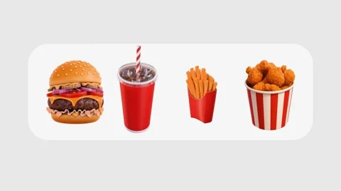 Fast Food Items Bouncing to Form the Word FOOD Stock Footage 340359728