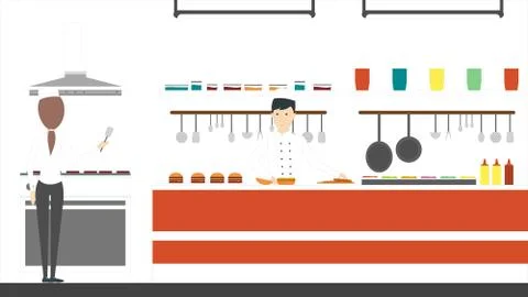 Fast food kitchen. イラスト素材