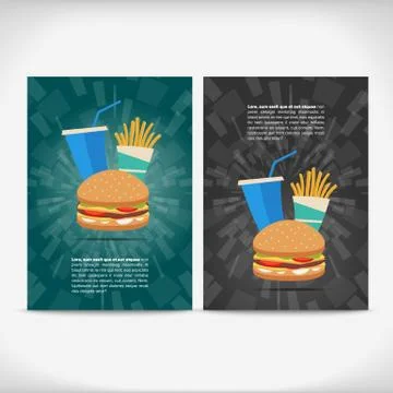 Fast food leaflet design Stock Illustration