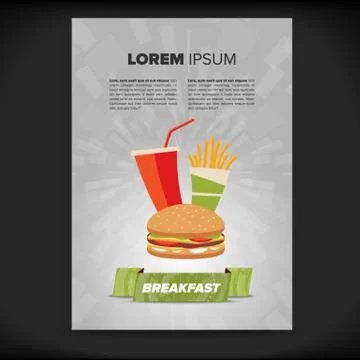 Fast food leaflet design Stock Illustration