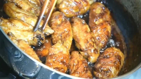 Fast food meat chicken wings Stock Footage 151663186