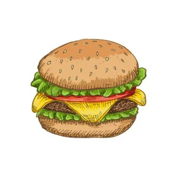 Fast food menu design template hand drawn vector Stock Illustration