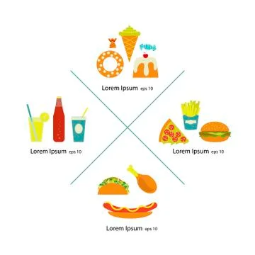 Fast food menu Stock Illustration