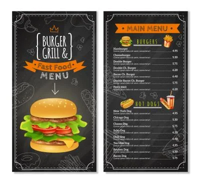Fast Food Menu Stock Illustration