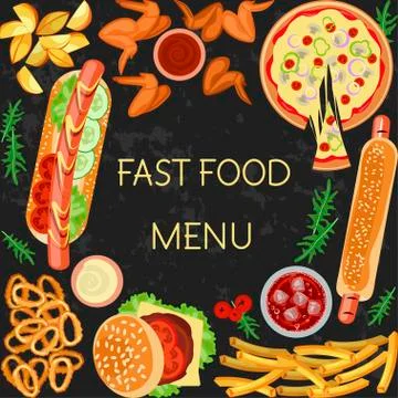 Fast food menu Stock Illustration