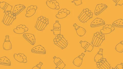 Fast Food Pattern Background - Delicious and Fun Design. Stock Footage 321857553
