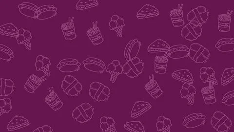 Fast Food Pattern - A Fun and Playful Design. Illustrazione stock