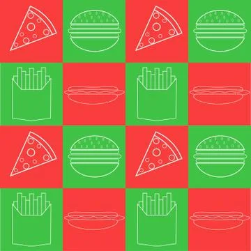 Fast Food Pattern Stock Illustration