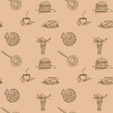 Fast food pizza contrast pattern contour Illustrazione stock