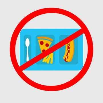 Fast food prohibited Stock Illustration
