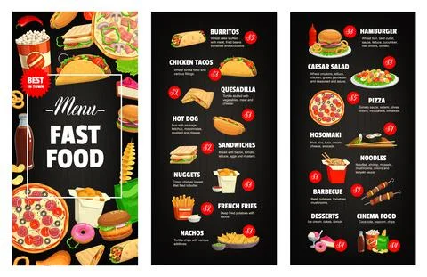 Fast food restaurant or cafe menu cover template Stock Illustration