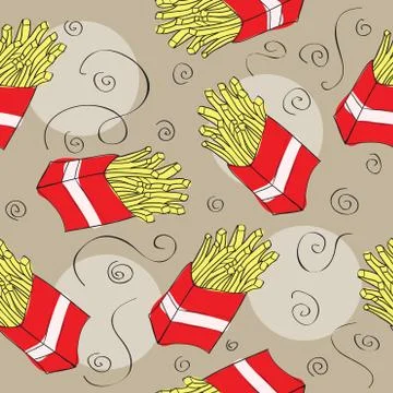 Fast food seamless pattern background Stock Illustration