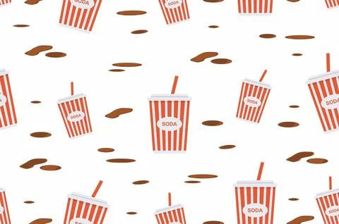 Fast food seamless pattern Stock Illustration