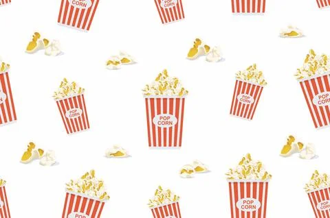 Fast food seamless pattern Stock Illustration