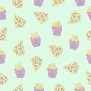 Fast food, seamless pattern Stock Illustration