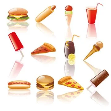 Fast food set Stock Illustration