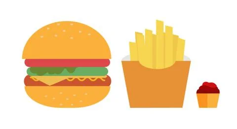 Fast food set Stock Illustration
