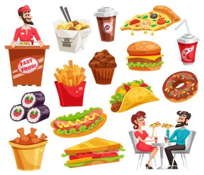 Fast Food Set Stock Illustration