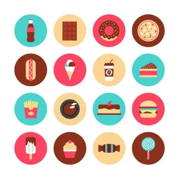Fast food set 스톡 일러스트