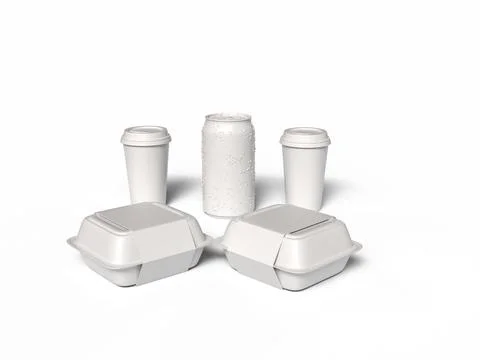 Fast Food Set - White Background Illustrazione stock
