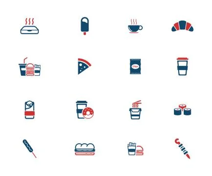 Fast food simply icons Stock Illustration