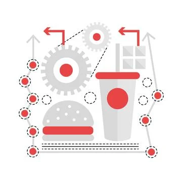 Fast food in smart city Ilustración de archivo