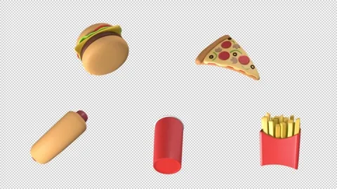 Fast Food sprite element loop with alpha. These looping elements with an alpha Stock Footage 302285736