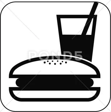 Fast food symbol, artwork Stock Illustration