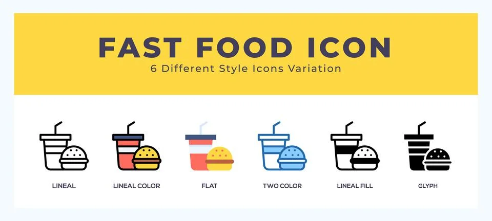 Fast food vector icon. with different styles vector illustration. Stock Illustration