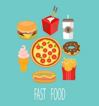 Fast food, vector. Stock Illustration