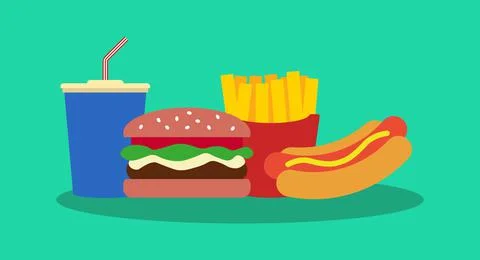 Fast food vector illustration Illustrazione stock