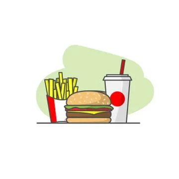 Fast food vector illustration isolated on white background	 Stock Illustration