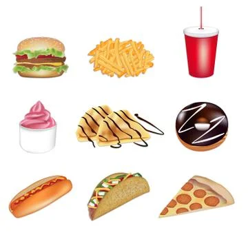 Fast food vector illustrations Stock Illustration