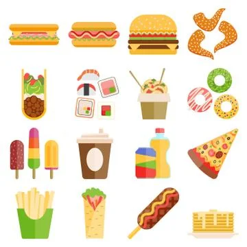 Fast food vector set Stock Illustration