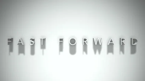 Fast forward 3D title animation with shadows on a white background Stock Footage 297853640