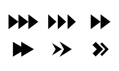 Fast Forward and Double Chevron Icons 스톡 일러스트