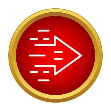 Fast forward arrow icon on red round button Stock Illustration