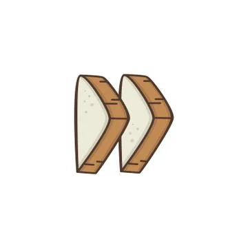 Fast forward bread media button theme vector logo Illustrazione stock