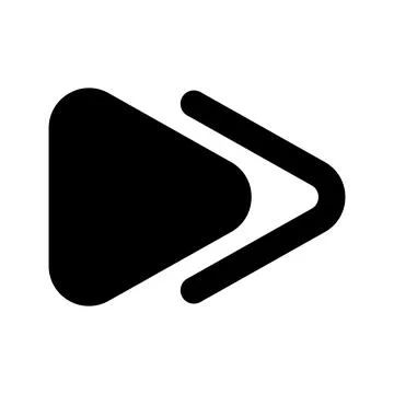 Fast forward button black glyph ui icon Illustrazione stock