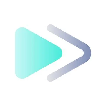 Fast forward button flat gradient color ui icon Stock Illustration