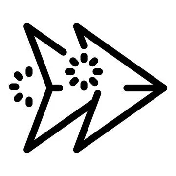 Fast forward button icon showing double arrows moving forwards quickly Illustration