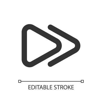 Fast forward button pixel perfect linear ui icon Stock Illustration