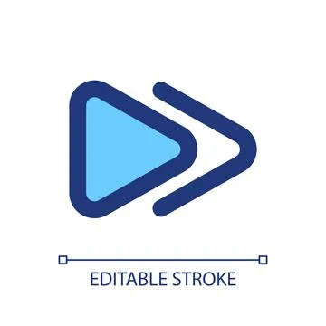 Fast forward button pixel perfect RGB color ui icon Stock Illustration
