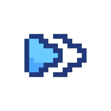 Fast forward button pixelated RGB color ui icon Stock Illustration
